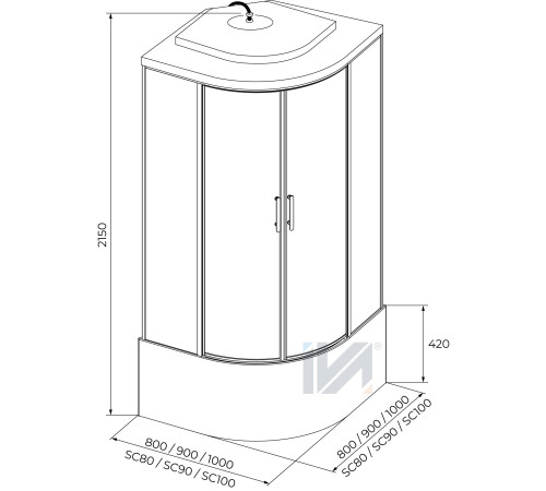 Душевая кабина Iva SC80CT 80x80