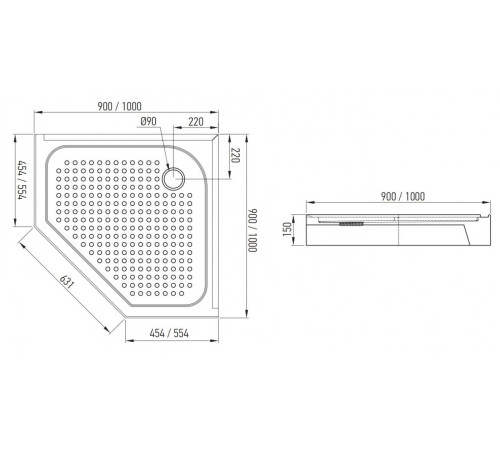 Душевой поддон Iva TAP90 90x90 Душевой поддон Iva TAP90 90x90