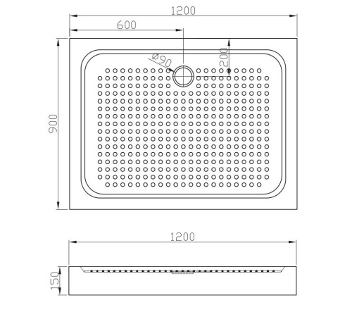 Душевой поддон Iva TAS129 120x90 Душевой поддон Iva TAS129 120x90
