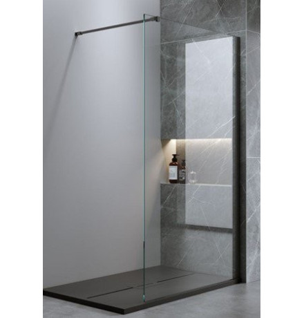 Душевая стенка Iva WIB100C   100*200   черный профиль прозрачное стекло