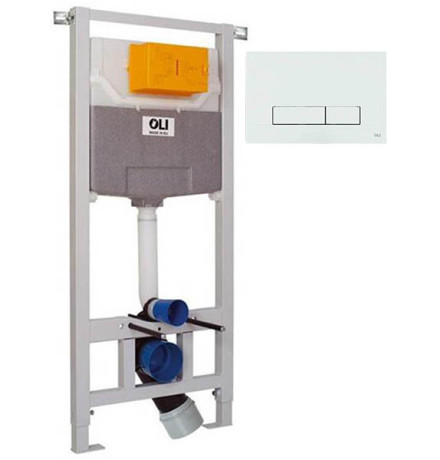 Инсталляция для подвесного унитаза OLI Expert 120 885052 + клавиша смыва Narrow 152939 / 152941