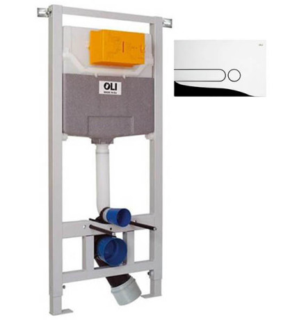 Инсталляция для подвесного унитаза OLI Expert 120 885052 + клавиша смыва Iplate 670004