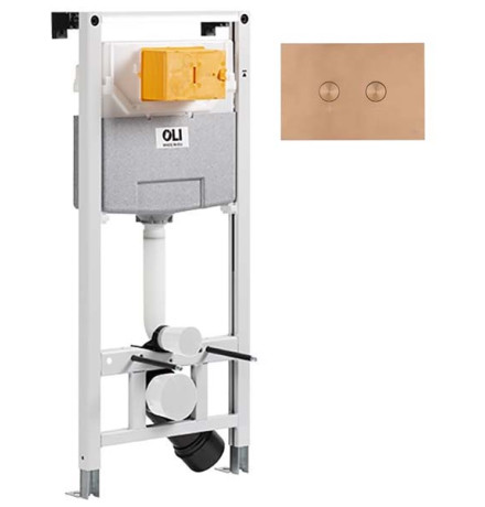 Инсталляция для подвесного унитаза Oli 120 885055 + клавиша смыва Blink 887610