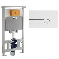 Инсталляция для подвесного унитаза OLI 80 885111 + клавиша Iplate 670001 белая