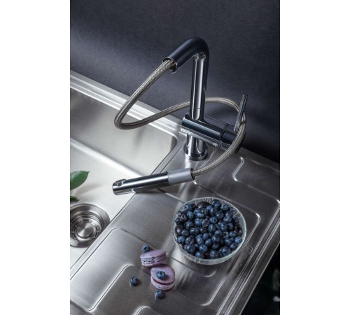 Смеситель для кухни Omoikiri Akashi-S  (4994509) с выдвижным изливом