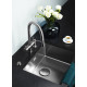 Смеситель для кухни Omoikiri Akita-S-BN (4994302) с выдвижным изливом и подключением к фильтру воды