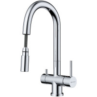 Смеситель для кухни Omoikiri Akita-S-C (4994330) с выдвижным изливом и подключением к фильтру воды