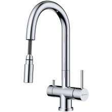 Смеситель для кухни Omoikiri Akita-S-C (4994330) с выдвижным изливом и подключением к фильтру воды