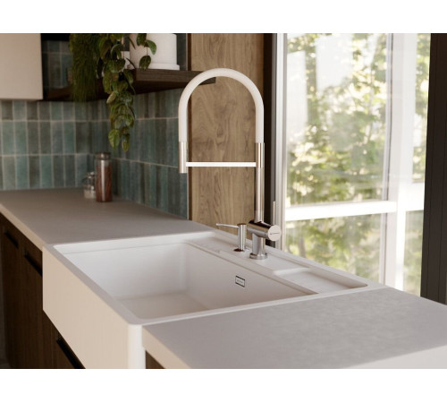 Смеситель для кухни Omoikiri Kanto-2 Plus-SB-BN-WH (4994450) с подключением к фильтру воды