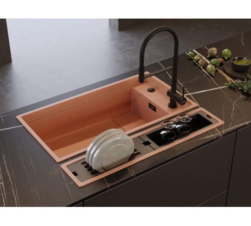 Смеситель для кухни Omoikiri Kanto-2 Plus-SB-GB-BL (4994401) с подключением к фильтру воды