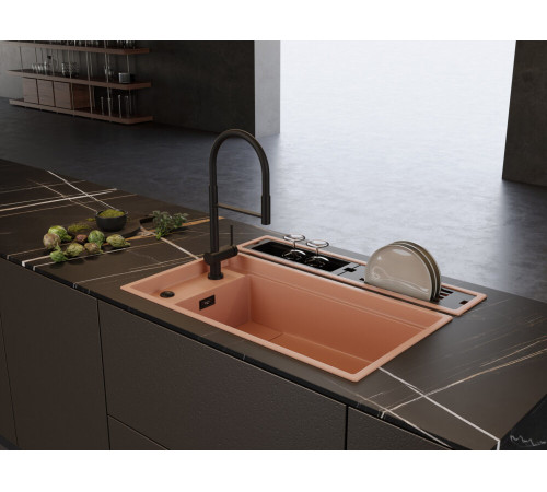Смеситель для кухни Omoikiri Kanto-2 Plus-SB-GB-BL (4994401) с подключением к фильтру воды