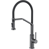Смеситель для кухни Omoikiri Makkari 2 Plus-SB-GM-BL (4994497) с подключением к фильтру воды и гибким изливом