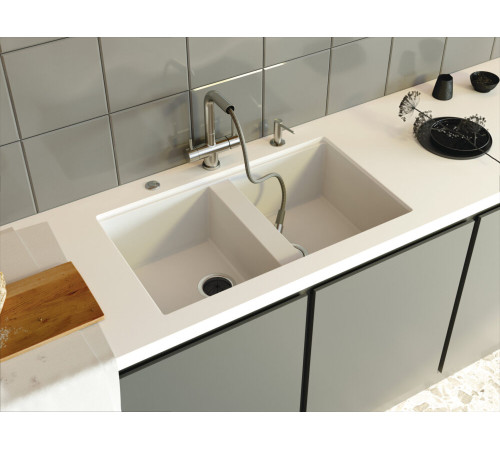 Смеситель для кухни Omoikiri Takamatsu-S-BN (4994346) с подключением к фильтру воды и выдвижным изливом