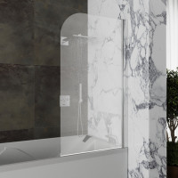 Стеклянная душевая шторка для ванны Roxen Brimen 52010-80   80*140 хромированный профиль прозрачное стекло