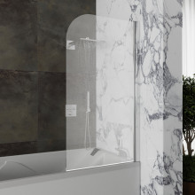Стеклянная душевая шторка для ванны Roxen Brimen 52010-80   80*140 хромированный профиль прозрачное стекло