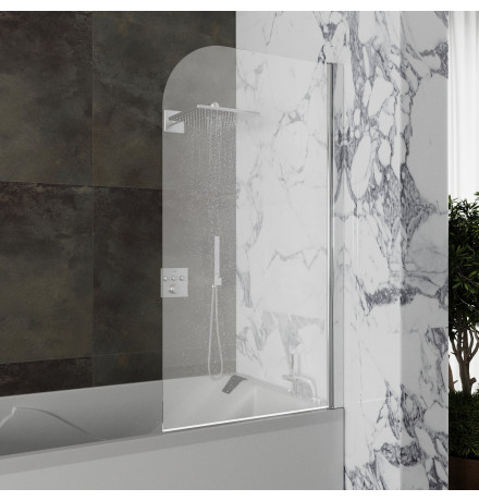 Стеклянная душевая шторка для ванны Roxen Brimen 52010-80   80*140 хромированный профиль прозрачное стекло