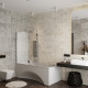 Стеклянная душевая шторка для ванны Roxen Brimen 52010-80   80*140 хромированный профиль прозрачное стекло