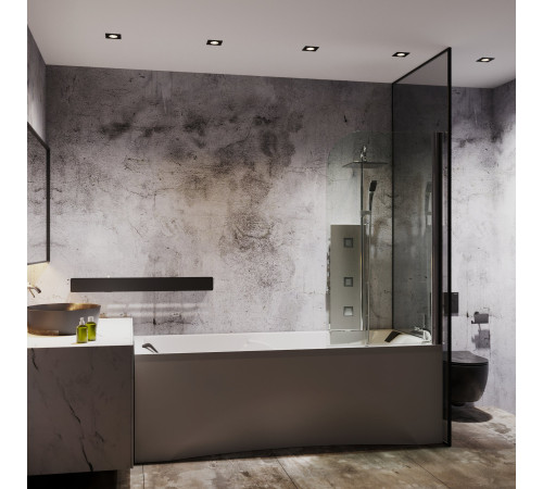 Стеклянная душевая шторка для ванны Roxen Brimen 52010-80   80*140 хромированный профиль прозрачное стекло