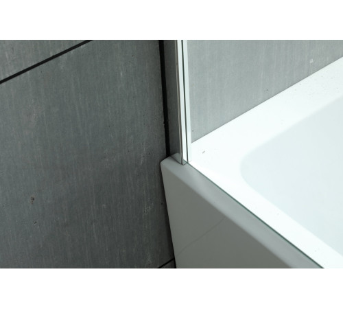 Стеклянная душевая шторка для ванны Roxen Brimen 52010-80   80*140 хромированный профиль прозрачное стекло