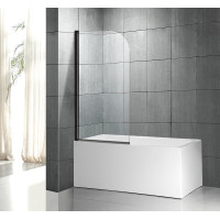 Стеклянная душевая шторка для ванны Roxen Brimen 52010-80B   80*140 черный профиль прозрачное стекло