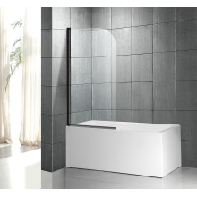 Стеклянная душевая шторка для ванны Roxen Brimen 52010-80B   80*140 черный профиль прозрачное стекло
