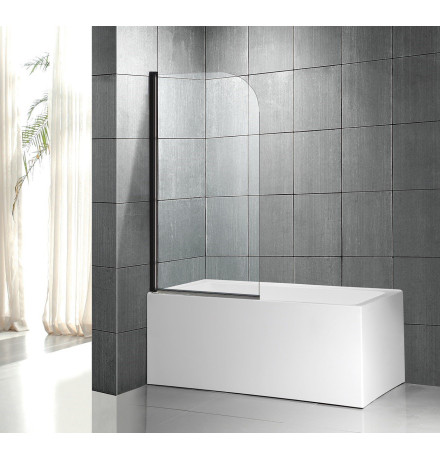 Стеклянная душевая шторка для ванны Roxen Brimen 52010-80B   80*140 черный профиль прозрачное стекло