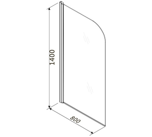 Стеклянная душевая шторка для ванны Roxen Brimen 52010-80B   80*140 черный профиль прозрачное стекло