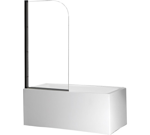Стеклянная душевая шторка для ванны Roxen Brimen 52010-80B   80*140 черный профиль прозрачное стекло