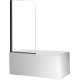 Стеклянная душевая шторка для ванны Roxen Brimen 52010-80B   80*140 черный профиль прозрачное стекло