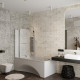 Стеклянная душевая шторка для ванны Roxen Brimen 52010-120   120*140 хромированный профиль прозрачное стекло