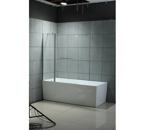 Стеклянная душевая шторка для ванны Roxen Brimen 52010-120   120*140 хромированный профиль прозрачное стекло