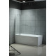 Стеклянная душевая шторка для ванны Roxen Brimen 52010-120   120*140 хромированный профиль прозрачное стекло