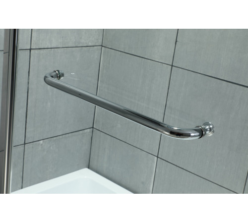 Стеклянная душевая шторка для ванны Roxen Brimen 52010-120   120*140 хромированный профиль прозрачное стекло