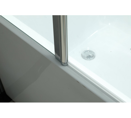 Стеклянная душевая шторка для ванны Roxen Brimen 52010-120   120*140 хромированный профиль прозрачное стекло