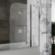 Стеклянная душевая шторка для ванны Roxen Brimen 52010-120   120*140 хромированный профиль прозрачное стекло