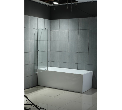 Стеклянная душевая шторка для ванны Roxen Brimen 52010-120   120*140 хромированный профиль прозрачное стекло