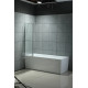 Стеклянная душевая шторка для ванны Roxen Brimen 52010-120   120*140 хромированный профиль прозрачное стекло