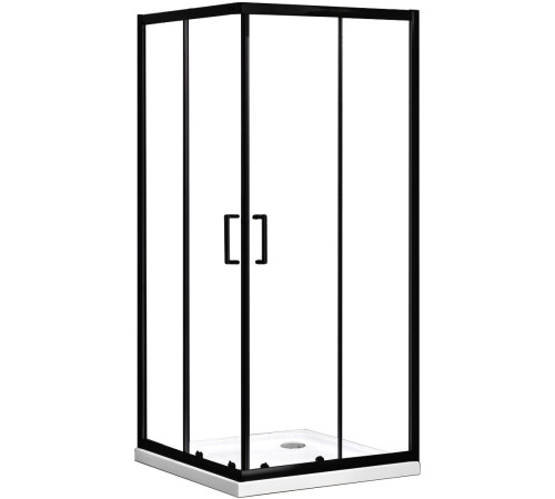 Душевой уголок Roxen Caspia 55060-90B черный профиль прозрачное стекло