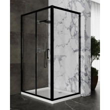 Душевой уголок Roxen Caspia 55060-120В 120x80 черный профиль прозрачное стекло