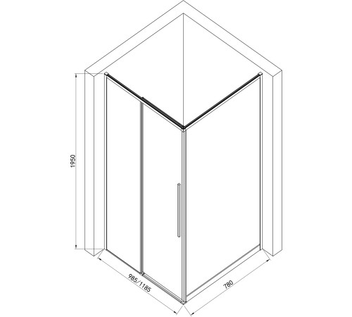 Душевой уголок Roxen Caspia 120x80