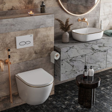 Комплект 2 в 1 подвесной унитаз с умывальником Roxen Antares Gold 508510G  Комплект 2 в 1 подвесной унитаз с умывальником Roxen Antares Gold 508510G