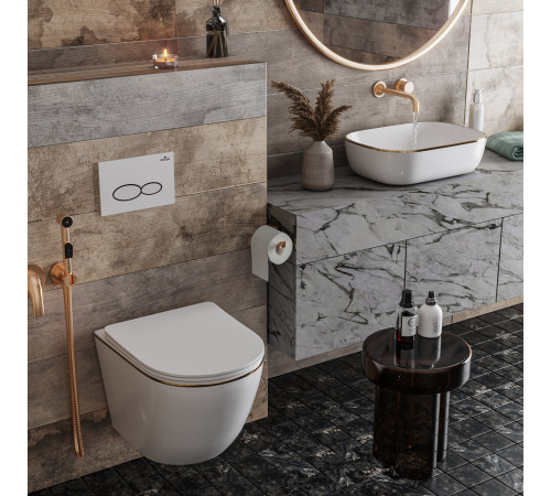 Комплект 2 в 1 подвесной унитаз с умывальником Roxen Antares Gold 508510G  Комплект 2 в 1 подвесной унитаз с умывальником Roxen Antares Gold 508510G