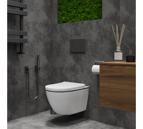  Подвесной унитаз Roxen Antares Black 530110-01B Rimless Soft Close