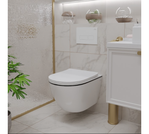  Подвесной унитаз Roxen Antares Black 530110-01B Rimless Soft Close