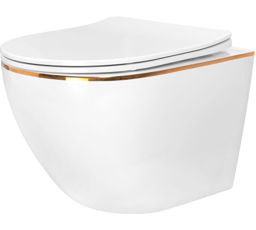  Подвесной унитаз Roxen Antares Gold 530110-01G Rimless Soft Close