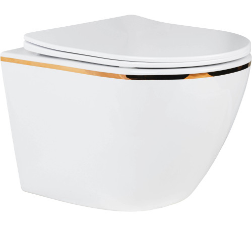  Подвесной унитаз Roxen Antares Gold 530110-01G Rimless Soft Close
