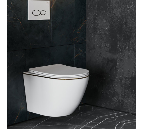  Подвесной унитаз Roxen Antares Gold 530110-01G Rimless Soft Close