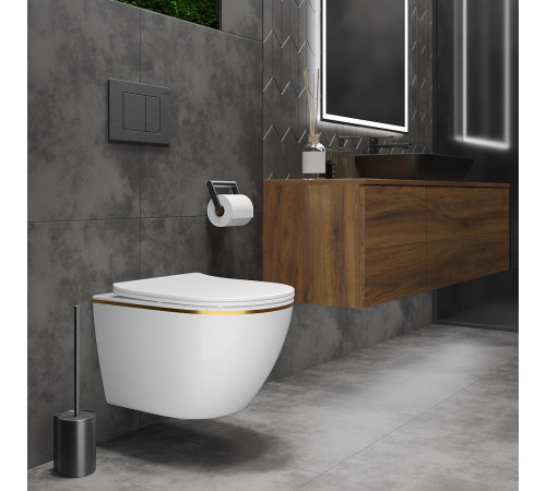  Подвесной унитаз Roxen Antares Gold 530110-01G Rimless Soft Close