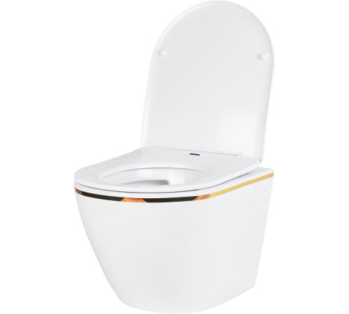  Подвесной унитаз Roxen Antares Gold 530110-01G Rimless Soft Close