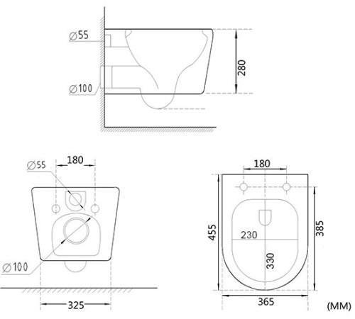 Подвесной унитаз Roxen Simple Compact 530120-01 Rimless Soft Close Подвесной унитаз Roxen Simple Compact 530120-01 Rimless Soft Close